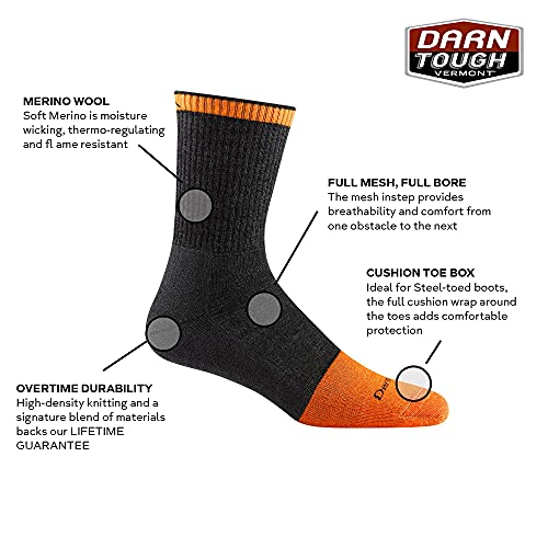 Darn Tough Vermont Men's Merino Wool Steely Micro Crew Cushion w/Extra Cushion Toe Socks2