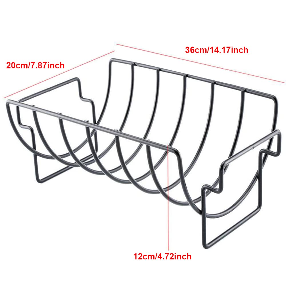 TopHomer Spareribs Halterung, Metall Grill Halter Rib Rack Nicht-Stick Rippchenhalter BBQ Rack Steak Halter Bratenkorb für Grill Zubehör