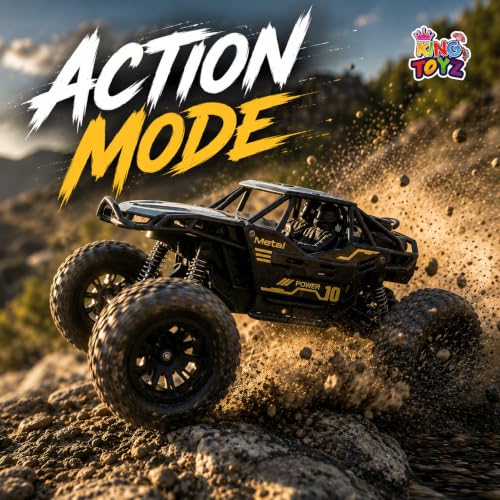 Image of Rock Crawler RC Car, 4 Functions, Rechargeable Remote Control Climbing Car with Fog Effect for Kids-Black