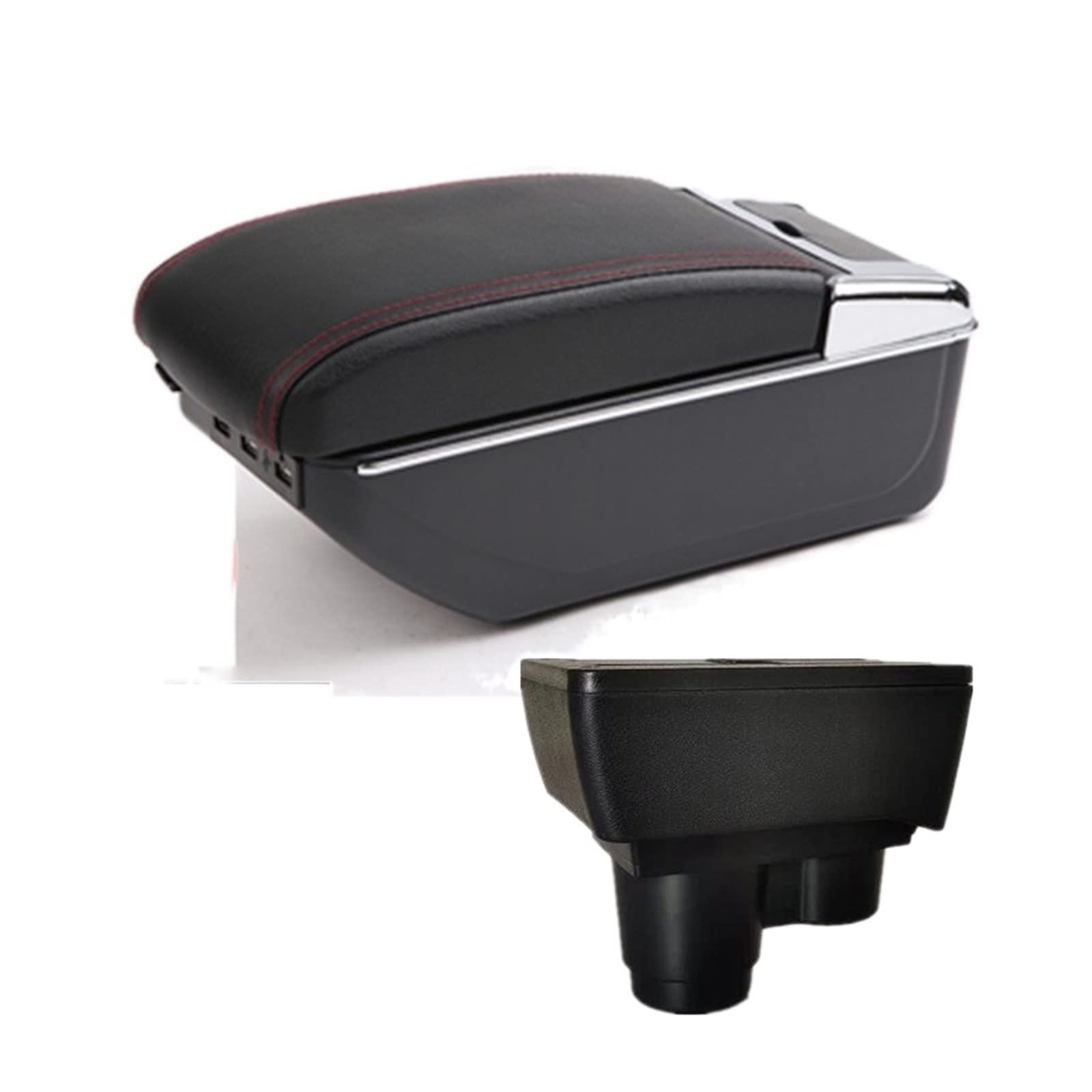 Baiqimv For Renault For Dacia For Duster 2 3 Car Armrest Box Central Console Storage Box USB Car Accessories 2018-2022(D1 7USB)