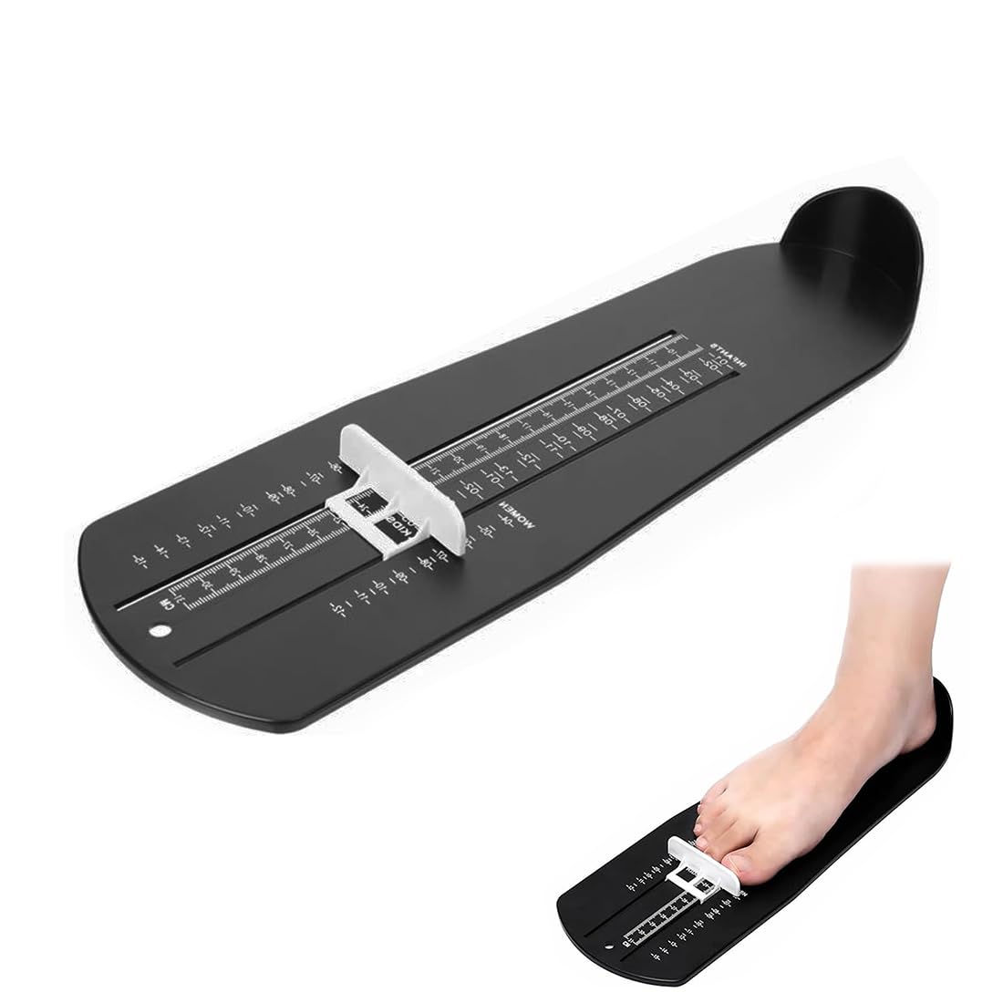 Appareil de Mesure des Pieds pour Adultes, Règle de Mesure du Pied & Détecteur de Pointure, Jauge de Pied pour Usage Domestique & Achats, Idéale pour Hommes & Femmes