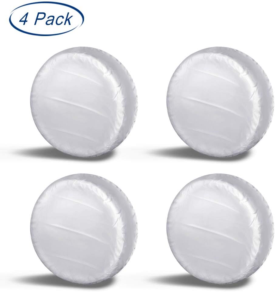 Aebitsry Tire Covers for RV Wheel, (4 Pack) Motorhome Wheel Covers Waterproof 420D Oxford, Sun UV Tires Protector for Trailer, Camper, Universal Fits 24" to 32" Car Tire Diameter (Silver, 24" - 26")