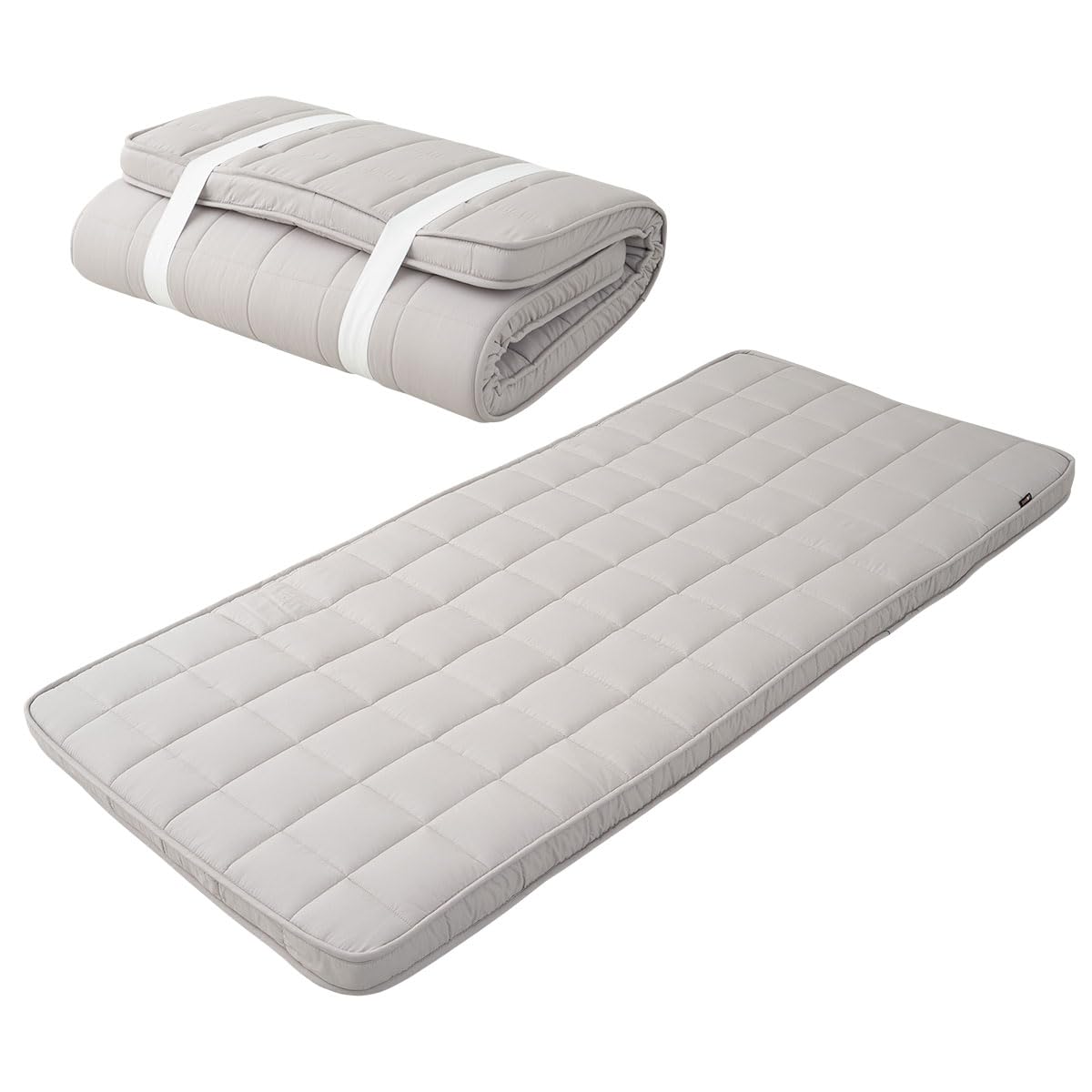 EMOOR Japanische Gepolsterte Futon Matratze Machi 90 x 202 cm Grau, Urethan- und Polyester (Fest) Zwickel Faltbar Speicherbar Gästebett Tatami-Matte