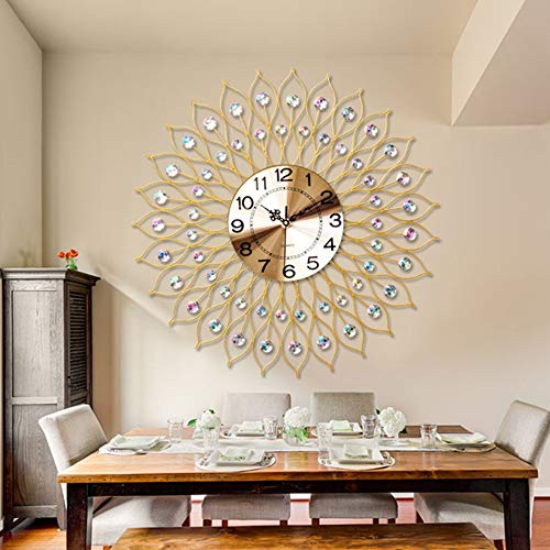 Horloge de quartz muette XJBTBA 60cm en métal doré au design de luxe