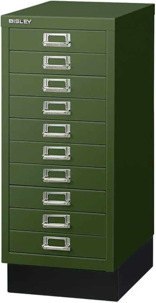 BISLEY 29/10 A4サイズ 引き出し 10段 キャビネット 【オリーブ セミマット】【日本正規代理店】【5年保証】【リモートワークデスク】
