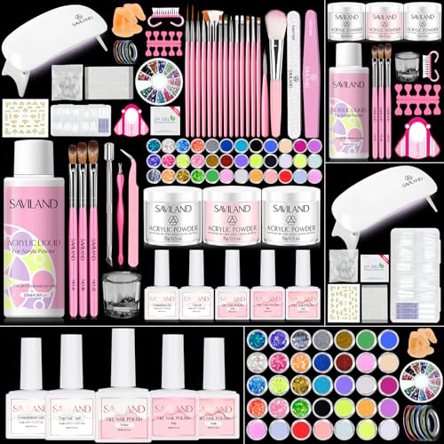 SAVILAND Professional Acrylic Nail Kit with Everything