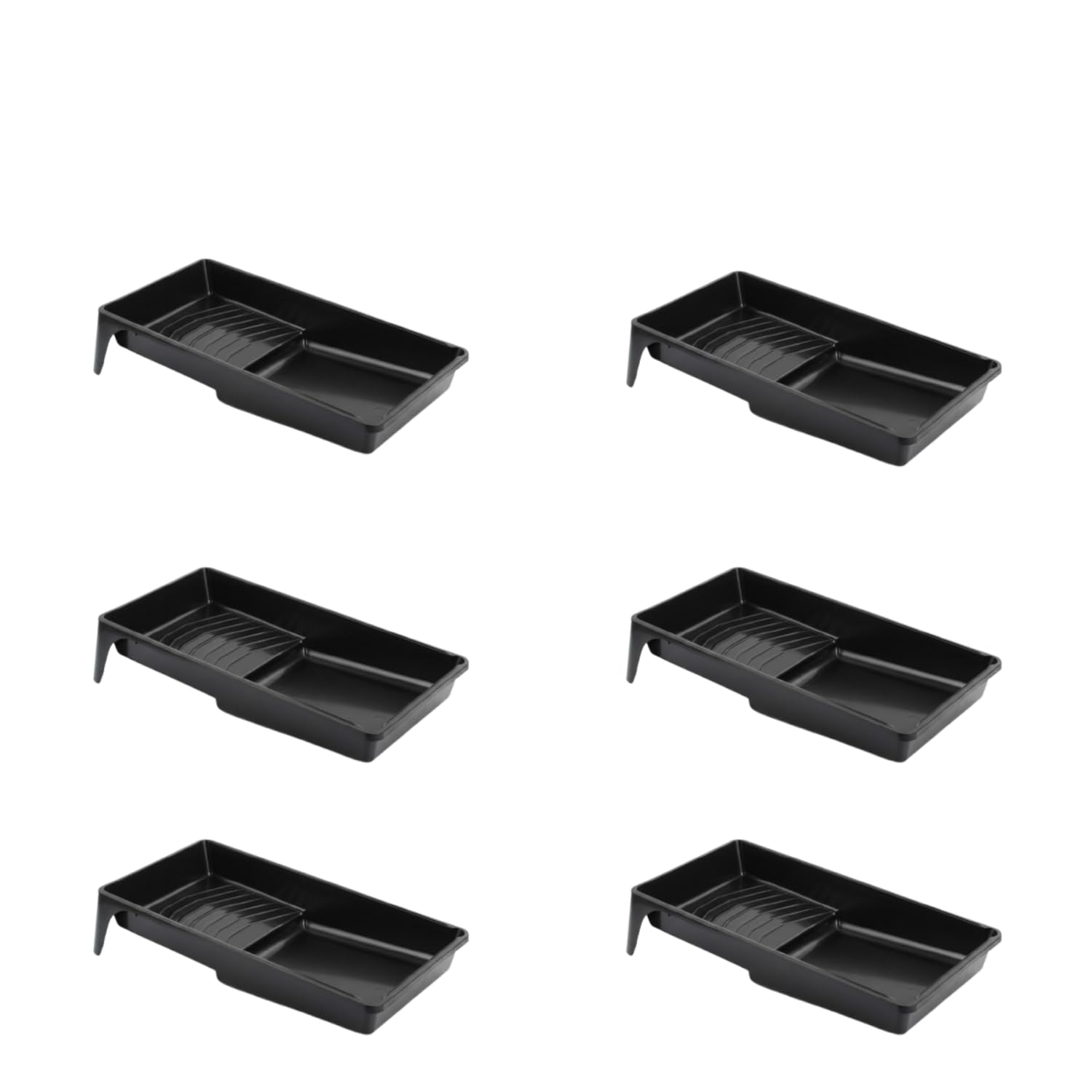 4 Inch Professional Plastic Roller Trays Decorators Painting Paint Tray Pack of 6