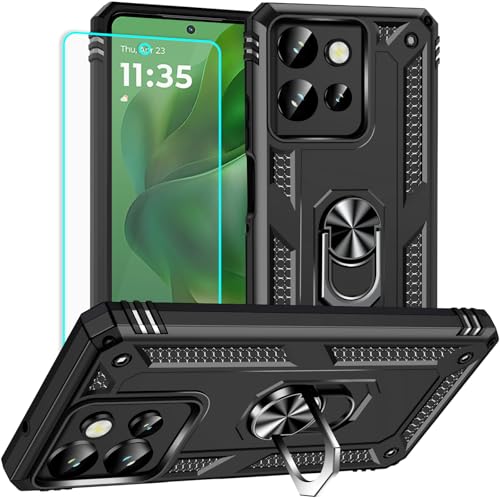 Coque Moto G Play 2025 antichoc noire avec protège-écran