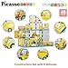 PicassoTiles Magnet Tiles Magnetic Building Blocks with 8 Construction Vehicles Crank Truck Excavator Bulldozer Road Roller Concrete Mixer Tractor Dump Truck Forklift Toys Learning Kids Ages 3+ PTQ11