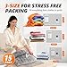 Snocod Travel Vacuum Bags with Wireless Pump, 15 Pack Vacuum Storage Bags with Powerful -70KPa Suction, for Maximum Compression in Luggage, Travel and Home Use for Clothes and Blankets.
