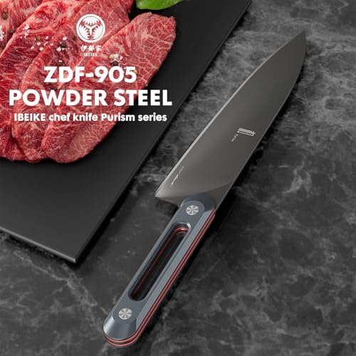 Image of Japanese Chef Knife 8 Inch: ZDF-905 Powder Steel, Ultra Sharp Kitchen Knife, Full Tang Professional Chef Knife with Interchangeable Aluminum Handle, Purism Series
