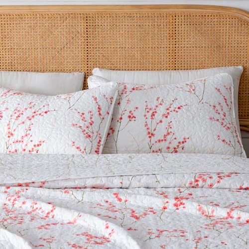 Greatbayhomefloralfullqueenquiltsetwithshamspinkfloralbeddingsetallseasonlightweightbedspreadreversiblefarmhousebeddingfullqueensakura Urban Country Home Decor Great bay home floral fullqueen quilt set with shams pink floral bedding set all season lightweight bedspread reversible farmhouse bedding fullqueen sakura urban country home decor