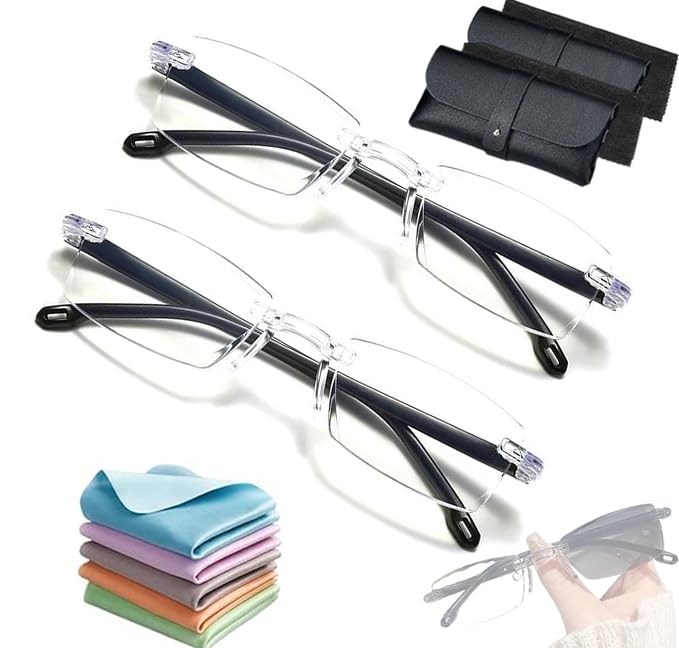 Generisch Delksm Brille Autofokus Brille Mit Selbsteinstellung Brill Die Sich Automatisch Der Sehstärke Anpasst Intelligente Gleitsichtbrille Für Nah Und Fern (2PC)