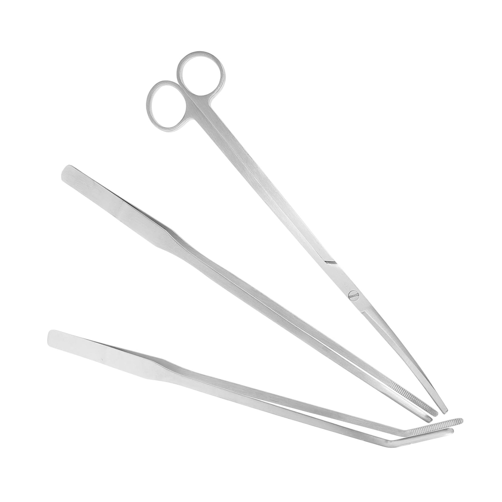 Abaodam 4 Ensembles Kit Outils de Nettoyage pour Aquarium de Outils Inoxydable pour Aquascaping Ciseaux Courbés Pince Droite Pince Courbée Plantes Aquatiques
