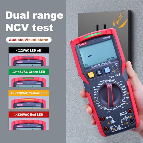 Image of UNI-T UT89XD Digital Multimeter Tester, TRMS 6000 Counts AC DC 1000V Multimetro Volt Ohm Meter Automotive Electrical Capacitance Multimeter, Measures Current Temperature NCV Resistance