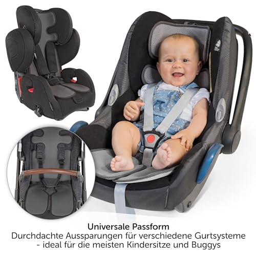 Zamboo Atmungsaktive Sommer Sitzeinlage- Universal Sitzauflage für Kinderwagen, Buggy und Kindersitz - Kühlt und schützt den Sitzbezug vor Flecken - Grau