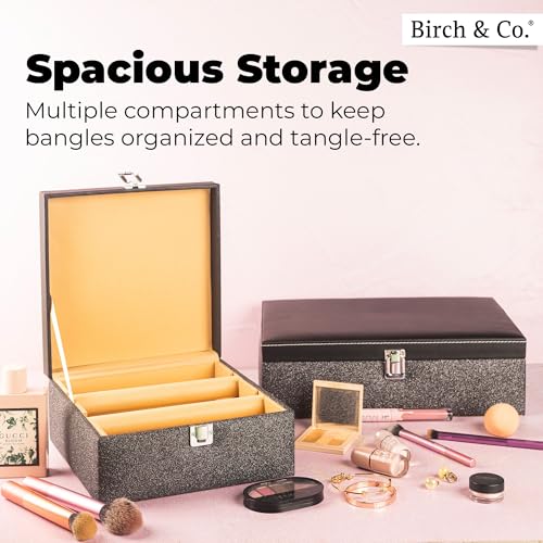 Image of Bangle Organizer - Bangles Box for Women - Chudi Box for Bridal - Bangle Storage Box for Bride, Durable & Elegant Bangle Holder, Perfect for Weddings & Everyday Use, Small, Black