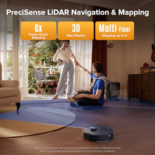 roborock Qrevo Series Robot Vacuum Cleaner with Mop, 10,000Pa Suction, Upgraded from Qrevo S, Dual Anti-Tangle Brushes, Smart Obstacle Avoidance, Auto Mop Washing&Drying, All-in-One Dock,Black(QV 35S) - Image 7