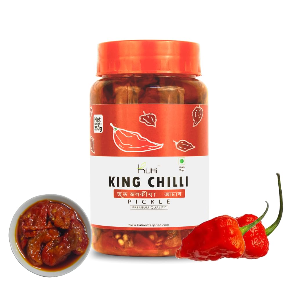 Sponsored Ad - King Chilli Pickle - Naga Morich - Bhut Jolokia - Ghost Pepper Pickle 250gm