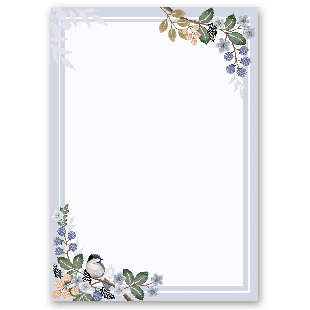 Motif Letter Paper! Spring Branches Seasons - Spring Spring Motif 100 Sheets DIN A4 - Paper-Media
