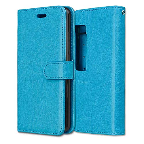 Meizu Meilan PRO 7 Wallet Case Leather,Hllycr for Meizu Meilan PRO 7 Kickstand PU Leather Flip Shockproof Wallet Book Cover,Blue