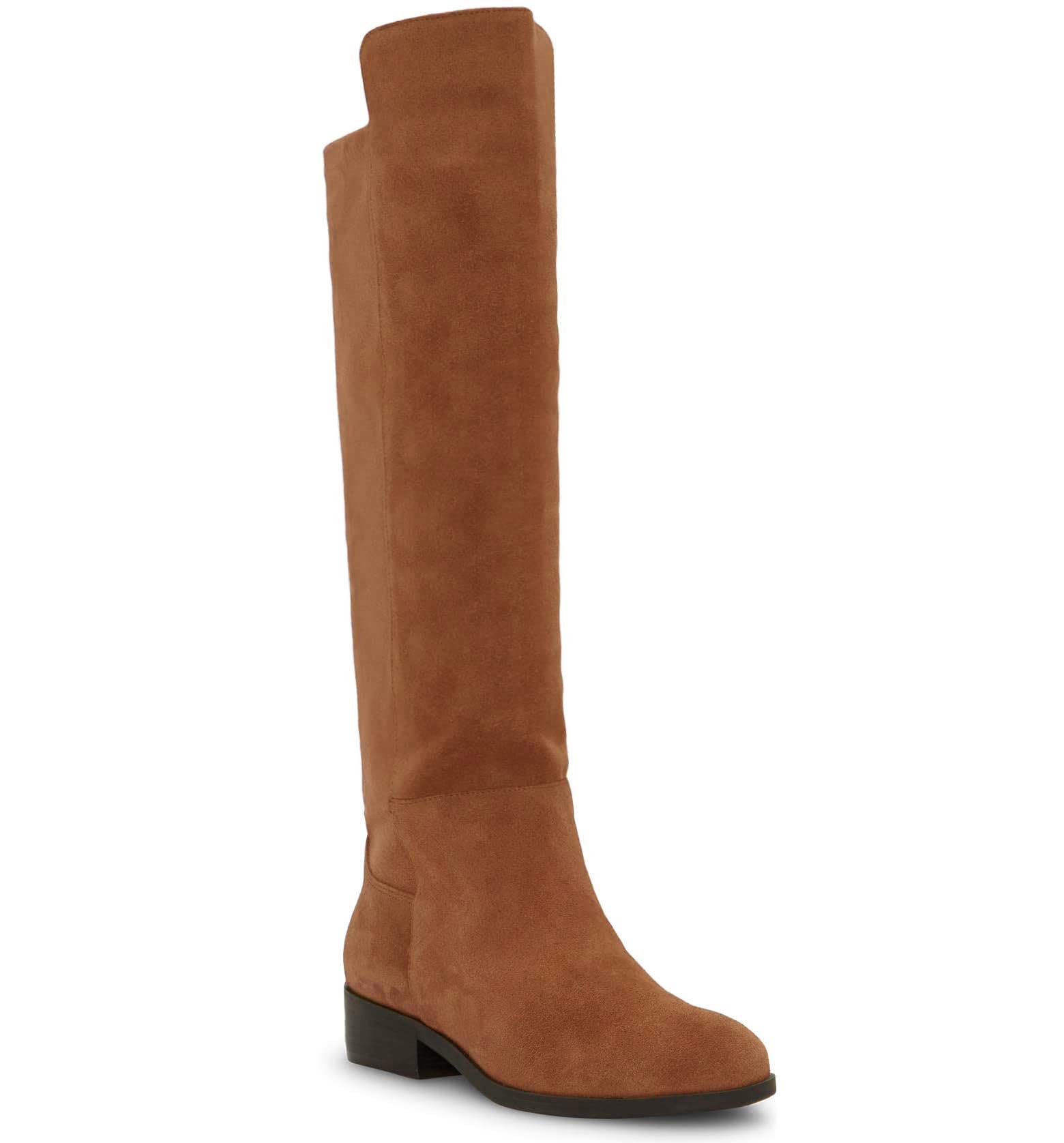 Juliet Holy Womens Knee High Boots Round Toe Chunky Block Heels Suede Fashion Winter Booties