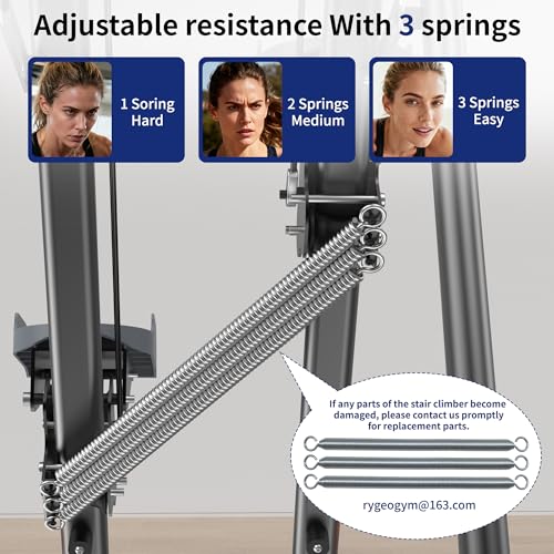 Image of RYGEO Stair Steppers with Resistance at Home Gym, Folding Vertical Climber Cardio Exercise Machine, Stair Climber for Full Body Workout with LED Display