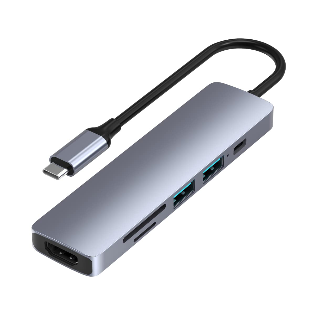 BENFEI Laptopstandaard met USB C 7in1 dockingstation, HDMI 4K @60Hz, 1* SD 1* Micro SD, 100W Power Delivery, 10Gbps con 1* USB C 3.2 en 2* USB A 3.2 Compatibel met MacBook