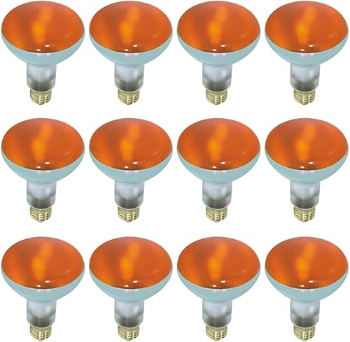 Satco S3239-12PK BR30 - Bombilla incandescente 75 W 130 V ámbar
