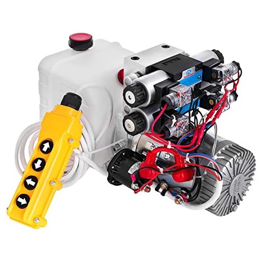 BuoQua Bomba Hidráulica 12V Cilindro Hidráulico 4.5L Bomba Hidráulica Remolque Tanque de Doble Acción Cilindro Hidráulico para Coche Bomba Hidráulica con Efecto Doble