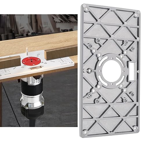 Micro Traders Router Table Insert Plate Compatible with Routers Aluminum Alloy Trimming Machine with 4X Router Insert Rings 1x Fixing Screws