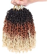 Leeven Passion Twist Hair 8 Packs 8 Inch Pre Twisted Crochet Twist Hair 3 Tone Ombre Blonde Pre L...
