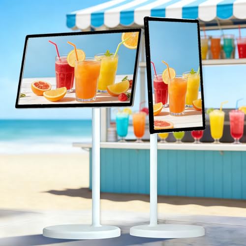 AityBuy Televisor Inteligente Portátil De 24 Pulgadas, Tableta con Ruedas Y Pantalla Táctil, Monitor Inalámbrico 1080p, Soporte De Pie con Rotación Completa, 4+64g/8+128g 4+64G