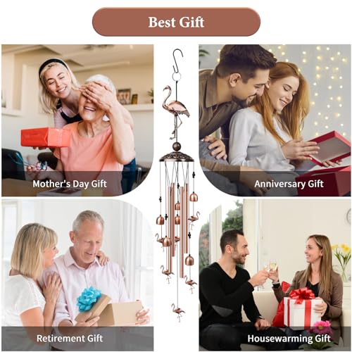 35" Copper Wind Chimes (Flamingo) - image 7