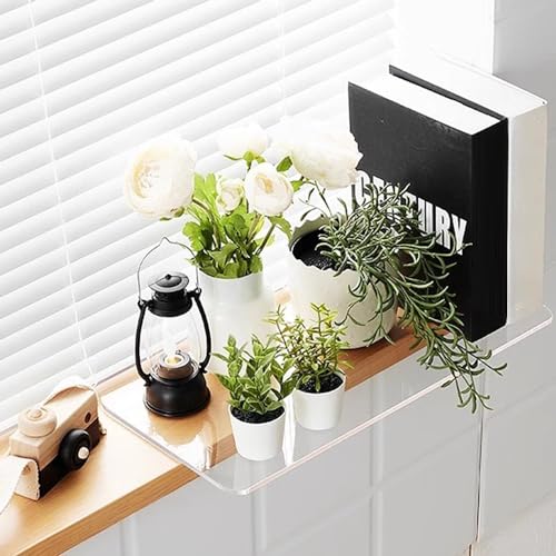 HCZKIUJY Extensor de alféizar Transparente, Extensor Adhesivo para encimera de Cocina y baño, Hamaca/Asiento para Gatos para Ventana, 20 16 12 10 8 6 4 Pulgadas de Ancho (Lxw-70x15cm)