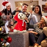 Hunde Weihnachtskostüm, Hundekostüm Weihnachten, Hundemantel für 4.5-8kg Groß Mittel Große Hundebekleidung Weihnachtsmütze, Weihnachtsmann Rentier Kostüm für Hunde, Weihnachtspullover Haustier Hoodie