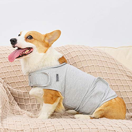 Apetian Anxiety Vest For Dogs Thunder Jacket Calming Shirts For Dogs Anxiety Jacket Dog Compression Vest Calming Wrap (A2-Light Grey, Large) #TOP6