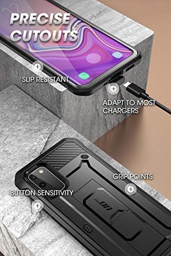 SUPCASE Unicorn Beetle Pro Series Designed for Samsung Galaxy S20 FE Case (2020 Release), Full-Body Dual Layer Rugged Holster & Kickstand Case with Built-in Screen Protector (Black) - 6.5 inches