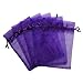 RakrisaSupplies 100Pcs Deep Purple Organza Bags 4x6" w/Drawstring | Accurate Sizing, Reinforced Stitching & Crease Free Sheer Organza Pouches | OB46-19