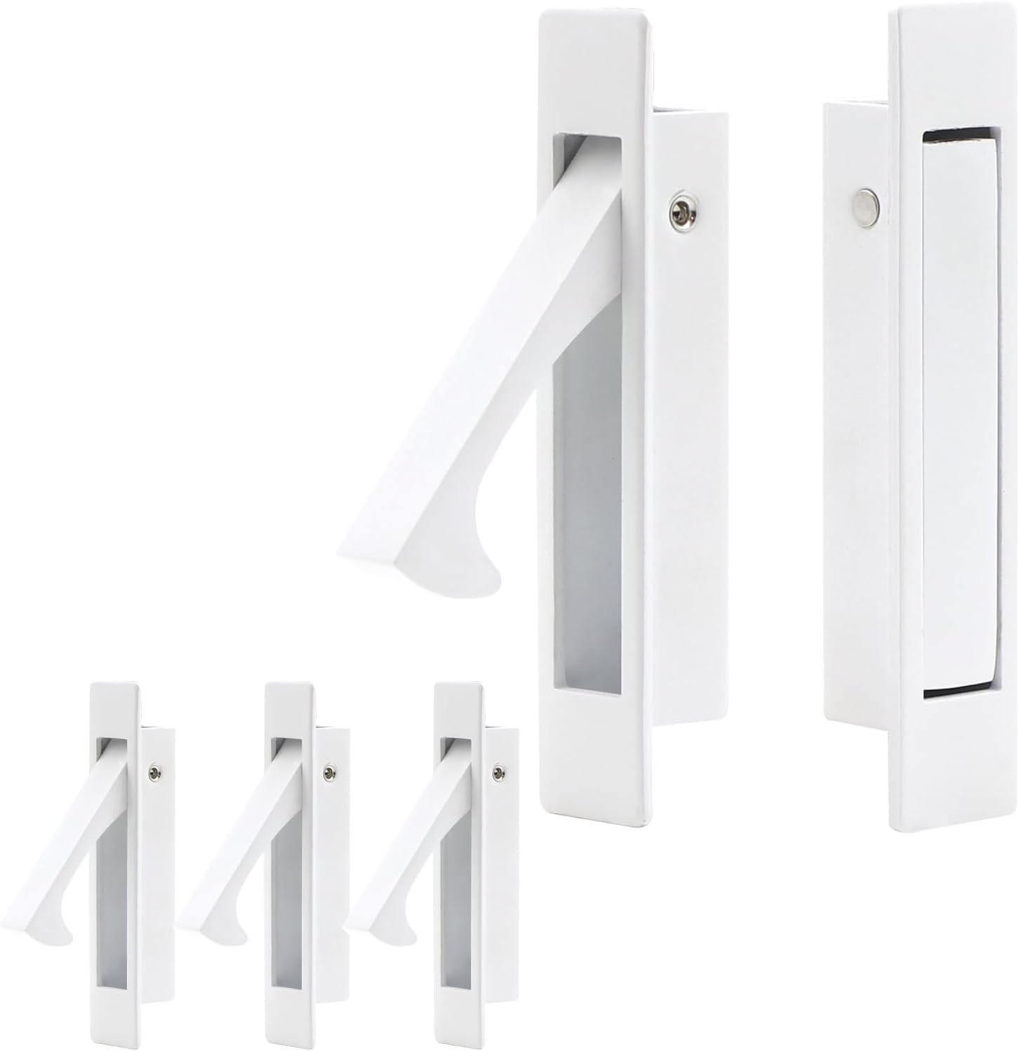 Dontay Pocket Pull Handle, Edge Pull, Professional Stainless Steel 304, Flush Mount for Sliding Door (White, 5)