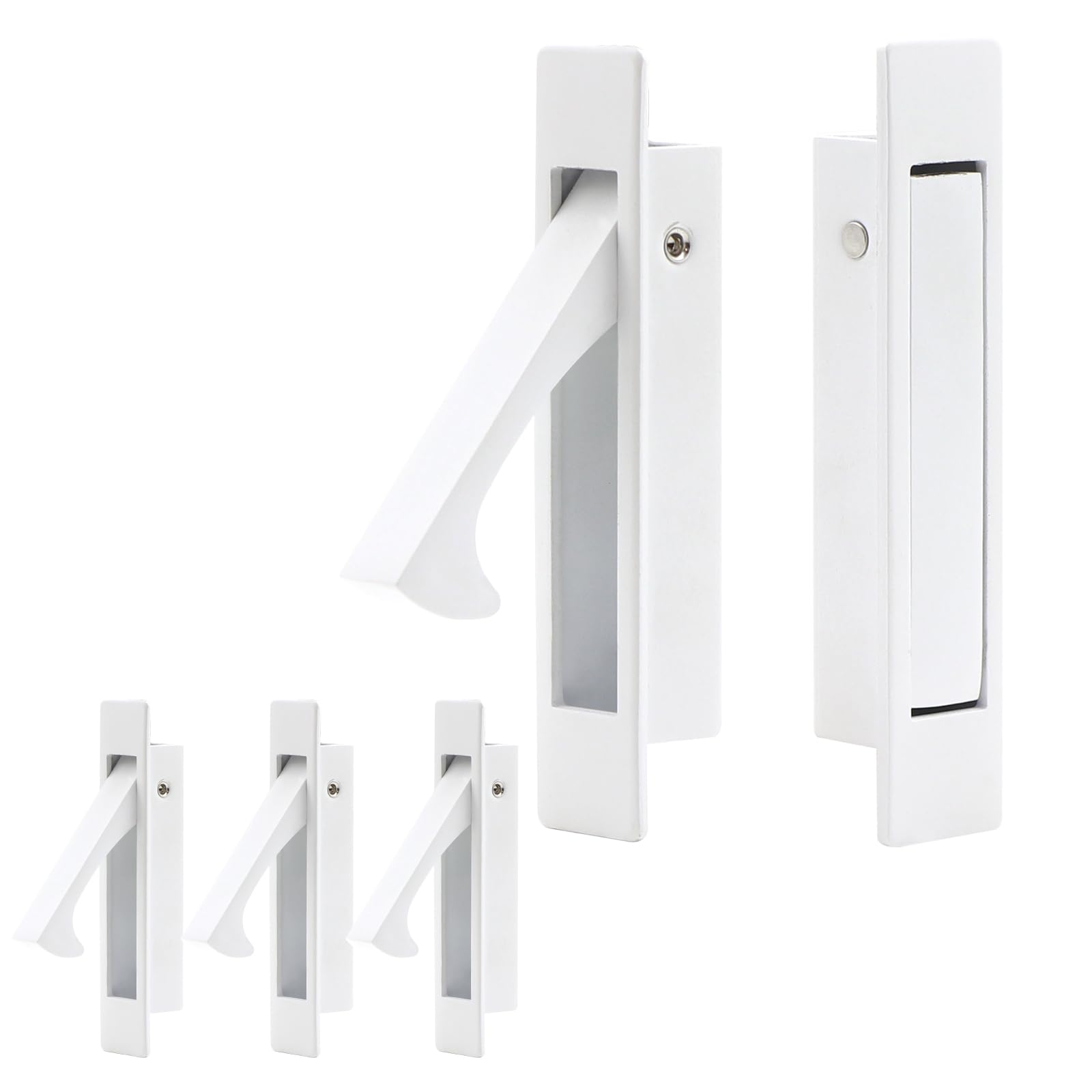 Dontay Pocket Pull Handle, Edge Pull, Professional Stainless Steel 304, Flush Mount for Sliding Door (White, 5)