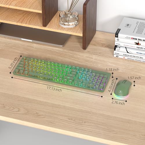 Clavier sans fil pour PC portable rechargeable vert 2,4 GHz
