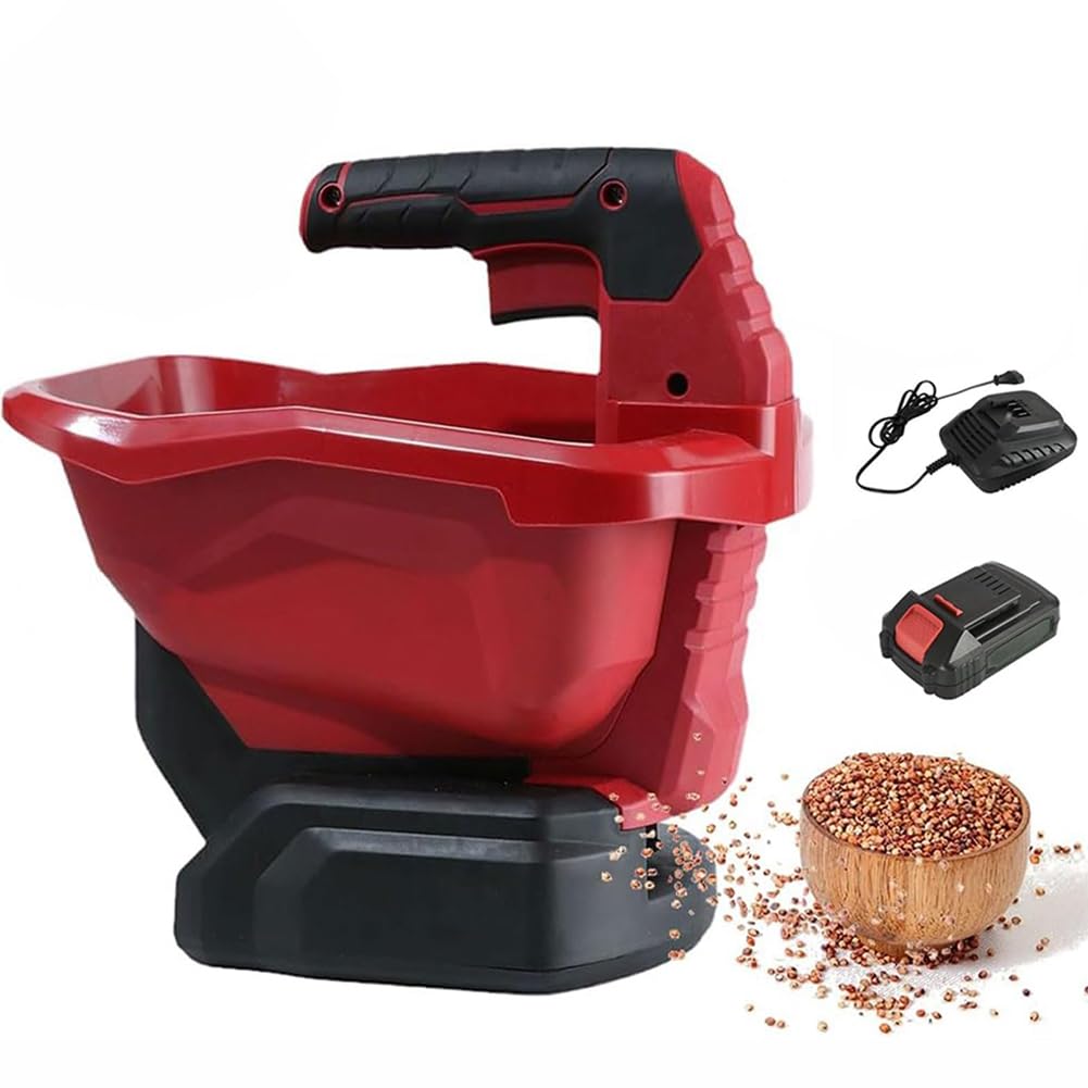 Esparcidor de mano inalámbrico, batería de 18 V, ancho de dispersión ajustable, caudal variable, esparcidor eléctrico de fertilizante para el cuidado del césped, semillas de césped, sal y grano