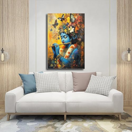 Poster Krishna flûte tableau apaisant pour une décoration intérieure zen - 5
