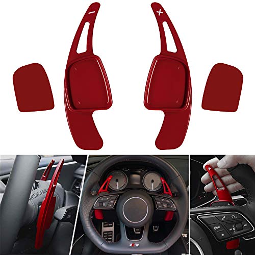 Steering Wheel Shift Paddle Shifter Transfer Extension Interior Trim Cover for Audi, Aluminum Alloy Blades Compatible with Audi A3 A4 A5 S3 S4 S5 SQ5 Q5 Q7 Q8 TT TTS