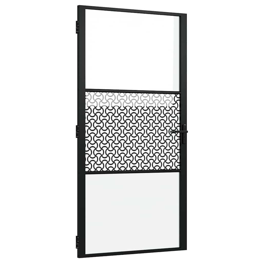 Generisch Glastür Schwarz 102,5 x 3,5 x 201,5 cm Aluminium,Heimwerkerbedarf,Baumaterialien,Türen,Haustüren-42012452