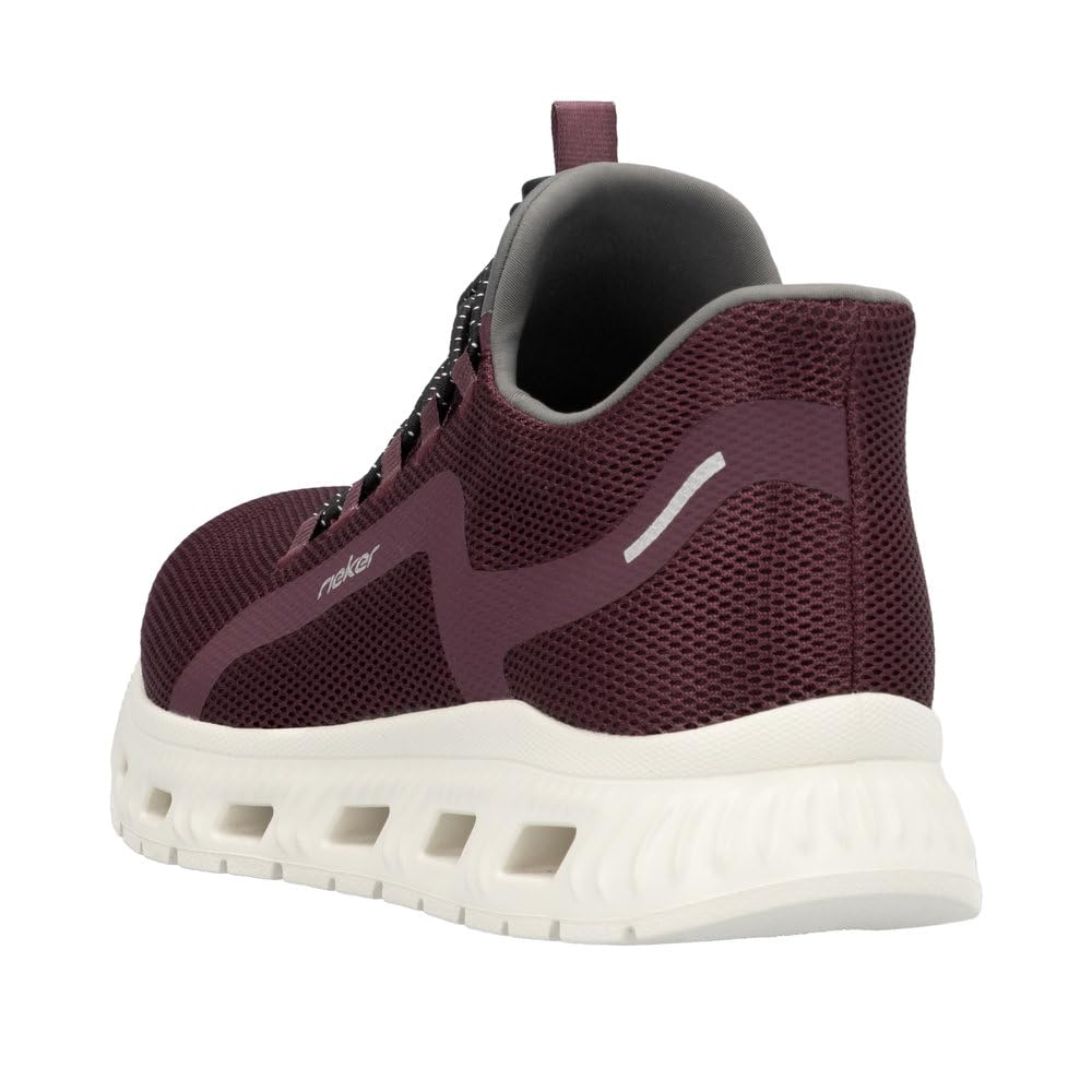Rieker Damen Schnürhalbschuh in schwarz | Ready2GO Sneaker mit ultraleichter IM-EVA-Sohle MemoSoft-Decksohle und Komfortweite G