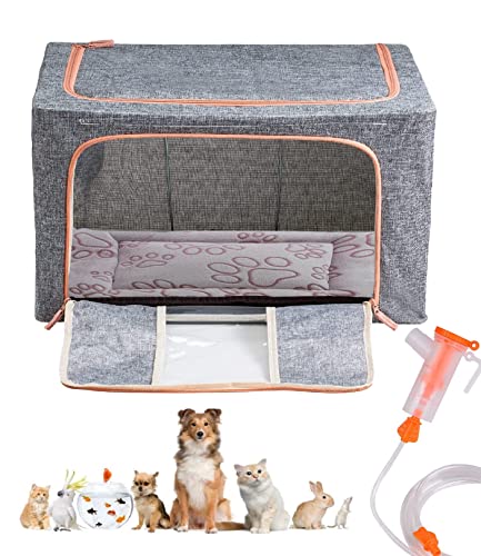 TRKRVAK Incubadora de cachorros, caja de oxígeno ICU de atomización de mascotas, incubadora para gatitos y cachorros, ncubadora de mascotas con kit de nebulización y manta para mascotas Cover