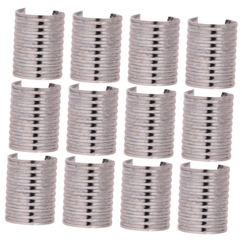VILLCASE 100Pcs Leather Rope Fasteners Durable Cylindrical Clips for DIY Jewelry Making Tassel Cord Clips for Crafting Easy to Use Crimping Tubes for Organizing Jewelry Strings