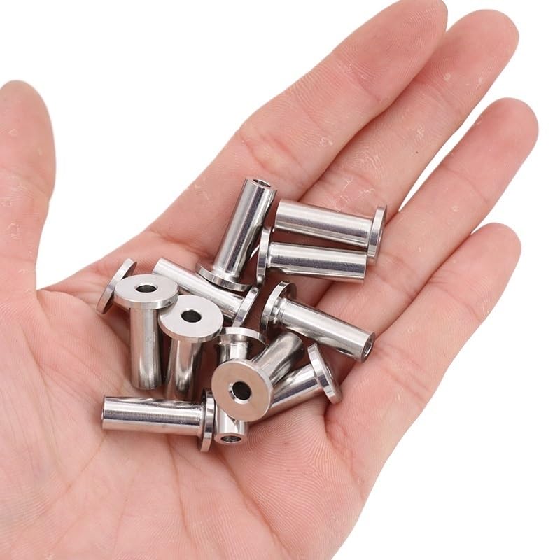 Morsetti per Filo Stendibiancheria Kit di Protezione for Cavi e ringhiere in Acciaio Inossidabile for Ponte con Occhiello da 1/8 Morsetti Stendibiancheria(50pcs)